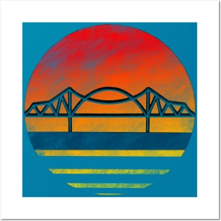 La Crosse Wisconsin Bridge Sunset Graphic Posters and Art